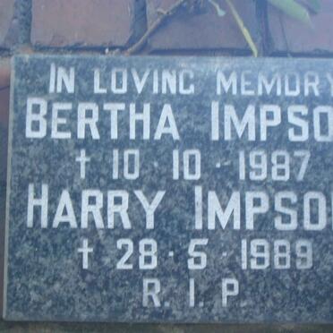 IMPSON Harry -1989 &amp; Bertha -1987