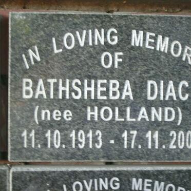 DIACK Bathsheba nee HOLLAND 1913-2004