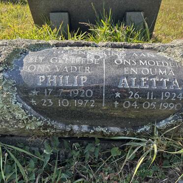 ? Philip 1920-1972 & Aletta 1924-1990