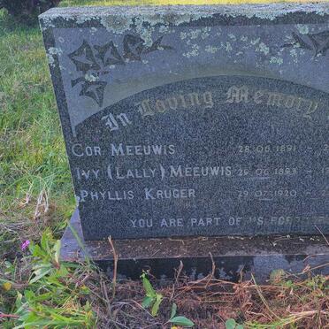 MEEUWIS Cor. 1891-1957 :: MEEUWIS Ivy 1893-1965 :: KRUGER Phyllis 1920-1994