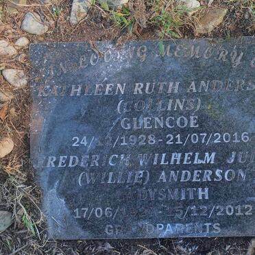 ANDERSON Frederich Wilhelm Julius 1927-2012 & Kathleen Ruth COLLINS 1928-2016
