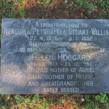 WILLIAMS Hendrika Petronella, STUART- 1876-1952 :: HOGGARD Helen 1913-2005