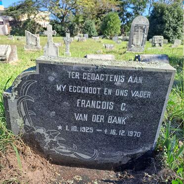 BANK Francois C. van der 1925-1970