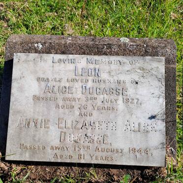 CASSE Leon, du -1927 & Annie Elizabeth Alice -1944