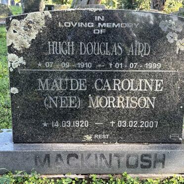 MACKINTOSH Hugh Douglas Aird 1910-1999 & Maude Caroline MORRISON 1920-2007