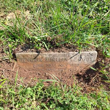 ROUX Hendrik Adriaan, le 1870-1957