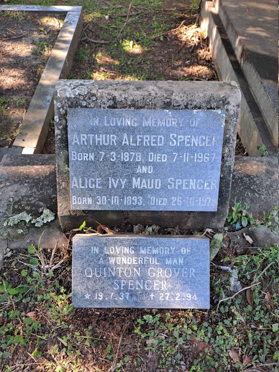 SPENCER Arthur Alfred 1878-1967 :: SPENCER Alice Ivy Maud 1893-1978 :: SPENCER Quinton Grover 1937-1994