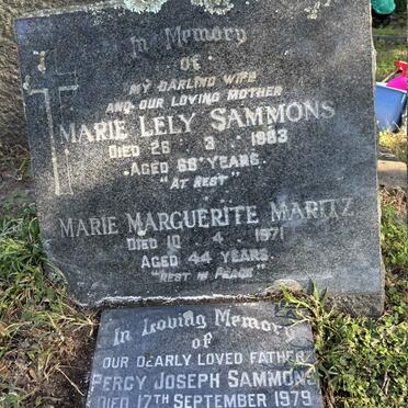 SAMMONS Percy Joseph -1979 & Marie Lely -1983 :: MARITZ Marie Marguerite -1971