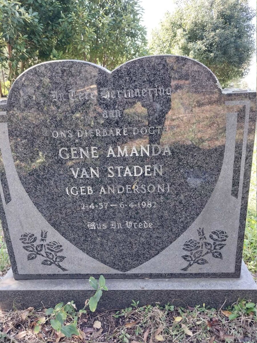 STADEN Gene Amanda, van nee ANDERSON 1957-1982