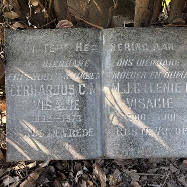 VISAGIE Gerhardus C.M. 1892-1973 & M.J.C. 1896-1981