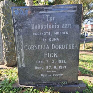 FICK Cornelia Dorothea 1921-1971