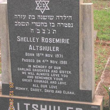 ALTSHULER Shelley Rosemirie 1971-1981