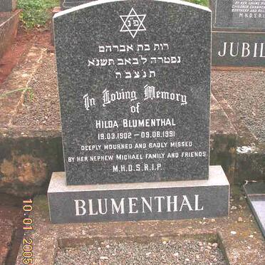 BLUMENTHAL Hilda 1902-1991