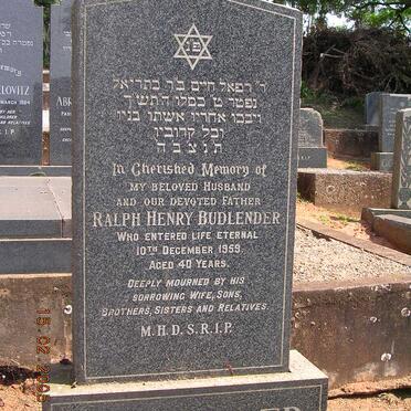 BUDLENDER Ralph Henry -1959