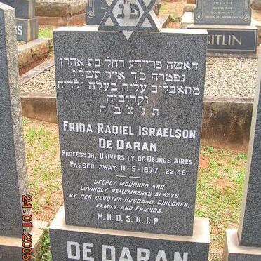 DARAN Frida Raqiel Israelson, de -1977
