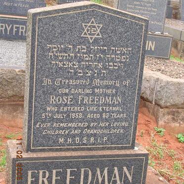 FREEDMAN Rose -1958