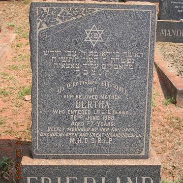 FRIEDLAND Bertha -1958