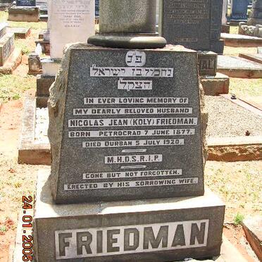 FRIEDMAN Nicolas Jean 1877-1920