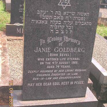 GOLDBERG Janie nee SEVEL -1966