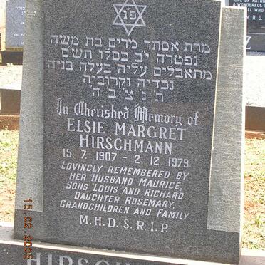 HIRSCHMANN Elsie Margret 1907-1979