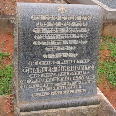 HIRSHOVITZ Charles -1931