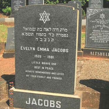 JACOBS Evelyn Emma 1926-1981