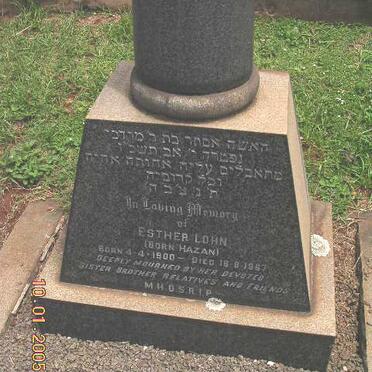 LOHN Esther nee HAZAN 1900-1957