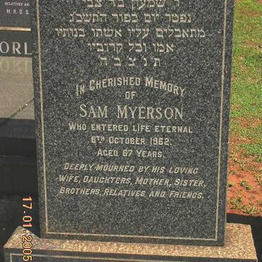 MYERSON Sam -1962