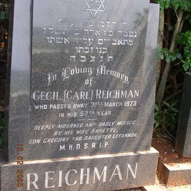 REICHMAN Cecil -1973