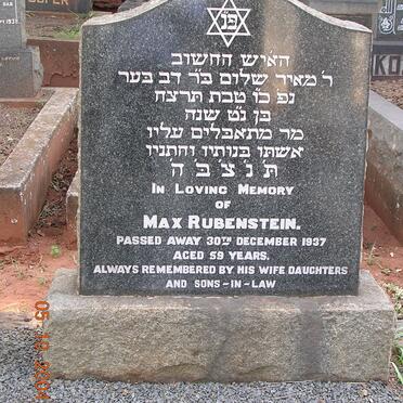 RUBENSTEIN Max -1937