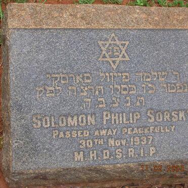 SORSKY Solomon Philip -1937