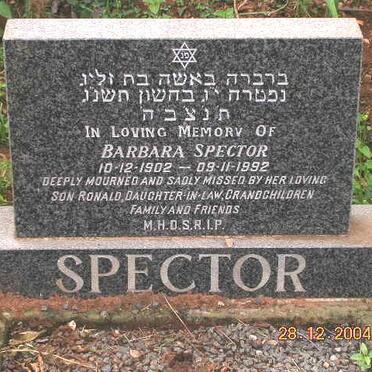 SPECTOR Barbara 1902-1992