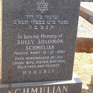 SCHMULIAN Solly Solomon -1981