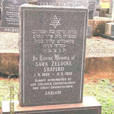 SHAPIRO Sara Zeldine 1894-1980