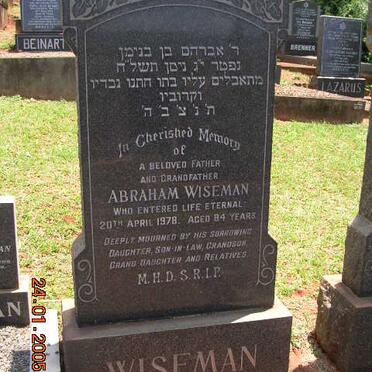 WISEMAN Abraham -1978