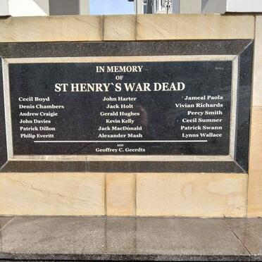 7. In Memory of St Henry´s War Dead - see names