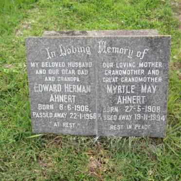 AHNERT Edward Herman 1906-1956 &amp; Myrtle May 1908-1994