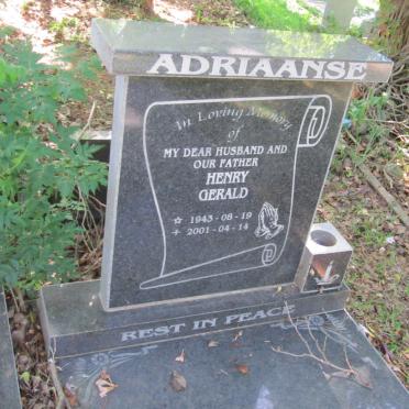 ADRIAANSE Henry Gerald 1943-2001