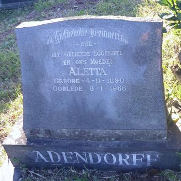 ADENDORFF Aletta 1890-1966