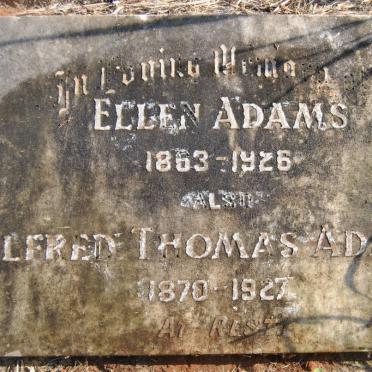 ADAMS Alfred Thomas 1870-1927 &amp; Ellen 1863-1926