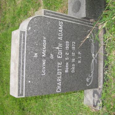 ADAMS Charlotte Edith 1909-1973