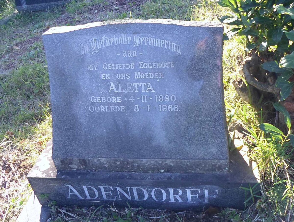 ADENDORFF Aletta 1890-1966