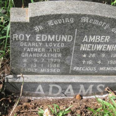 ADAMS Roy Edmund 1929-1986 :: NIEUWENHUIS Amber Dee 1986-1988
