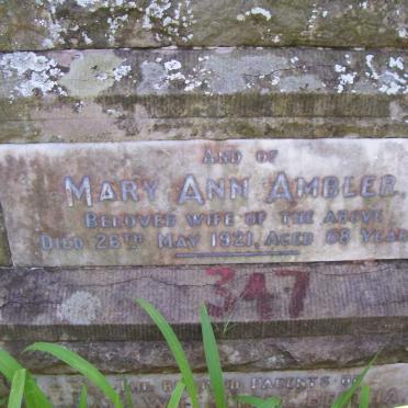 AMBLER William -1919 &amp; Mary Ann -1921 