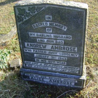 AMBROSE Andrew -1943 &amp; Alice -1956