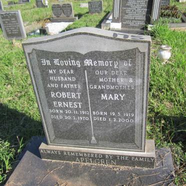 APELGREN Robert Ernest 1912-1970 &amp; Mary 1919-2000