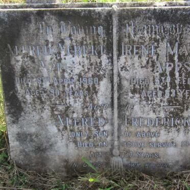 APPS Alfred Albert -1960 &amp; Irene Madeline -1967 :: APPS Alfred Frederick -1943