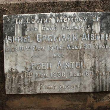 AISTON Fred -1938 &amp; Isobel Cormack -1942
