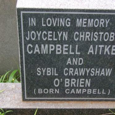 AITKEN Joycelyn Christobel, CAMPBELL  :: O'BRIEN Sybil Crawyshaw nee CAMPBELL