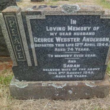 ANDERSON George Webster -1944 &amp; Sarah -1945